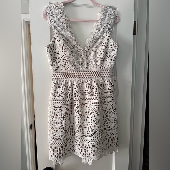 BHLDN Dresses & Skirts - BHLDN never worn white lace mini dress